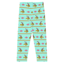 Load image into Gallery viewer, Cowgirl Bronc Rider - Light Turquoise Kid's Leggings