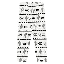 Load image into Gallery viewer, Cactus Aztec White/Black - Kid's Leggings