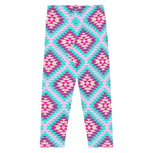 Load image into Gallery viewer, Aztec Multi - Pink & Turquoise Toddler/Kid's Leggings