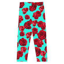Load image into Gallery viewer, Rose - Turquoise Kid's Leggings