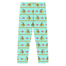 Load image into Gallery viewer, Cowgirl Bronc Rider - Light Turquoise Kid's Leggings