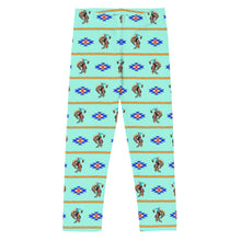 Load image into Gallery viewer, Cowboy Bronc Rider Aztec - Turquoise Kid's Leggings