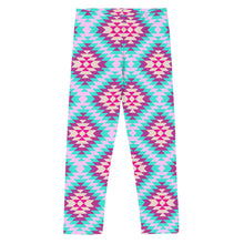Load image into Gallery viewer, Aztec Multi - Pink & Turquoise Toddler/Kid's Leggings