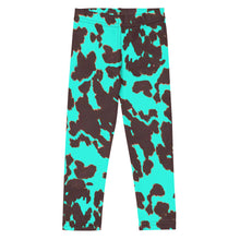 Load image into Gallery viewer, Cow Print - Turquoise Kid's Leggings