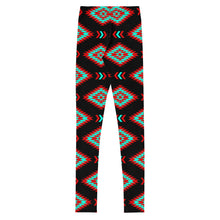 Load image into Gallery viewer, Aztec Turquoise & Red Youth Leggings