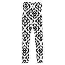 Load image into Gallery viewer, Aztec Black & White Youth Leggings