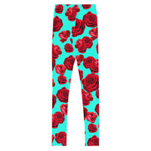 Load image into Gallery viewer, Rose - Turquoise Youth Leggings