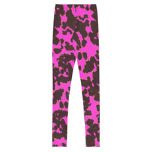 Load image into Gallery viewer, Cow Print - Pink Youth Leggings