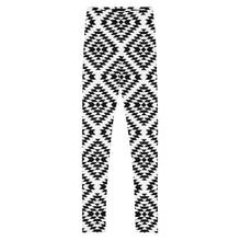 Load image into Gallery viewer, Aztec Black & White Youth Leggings