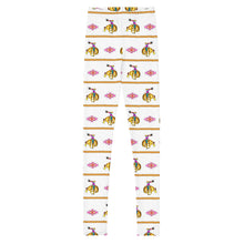Load image into Gallery viewer, Cowgirl Bronc Rider Aztec - White Youth Leggings