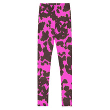Load image into Gallery viewer, Cow Print - Pink Youth Leggings