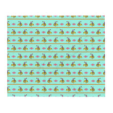Load image into Gallery viewer, Cowgirl Bronc Rider Aztec - Turquoise Throw Blanket