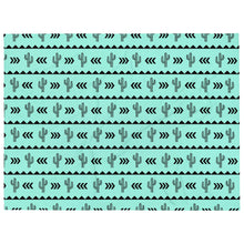 Load image into Gallery viewer, Cactus Aztec - Turquoise Throw Blanket