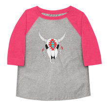 Load image into Gallery viewer, Aztec Skull 3/4 Toddler shirt