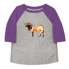 Load image into Gallery viewer, Fancy Cow 3/4 Toddler shirt