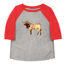 Load image into Gallery viewer, Fancy Cow 3/4 Toddler shirt