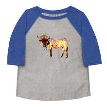 Load image into Gallery viewer, Fancy Cow 3/4 Toddler shirt