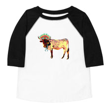 Load image into Gallery viewer, Fancy Cow 3/4 Toddler shirt