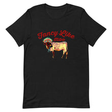 Load image into Gallery viewer, Fancy Like Moo - Maroon Lettering T-shirt
