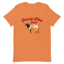 Load image into Gallery viewer, Fancy Like Moo - Maroon Lettering T-shirt