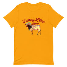 Load image into Gallery viewer, Fancy Like Moo - Maroon Lettering T-shirt