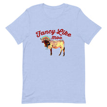 Load image into Gallery viewer, Fancy Like Moo - Maroon Lettering T-shirt