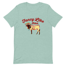 Load image into Gallery viewer, Fancy Like Moo - Maroon Lettering T-shirt