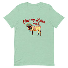 Load image into Gallery viewer, Fancy Like Moo - Maroon Lettering T-shirt