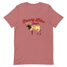 Load image into Gallery viewer, Fancy Like Moo - Maroon Lettering T-shirt