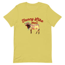 Load image into Gallery viewer, Fancy Like Moo - Maroon Lettering T-shirt