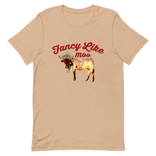 Load image into Gallery viewer, Fancy Like Moo - Maroon Lettering T-shirt