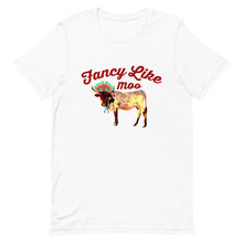 Load image into Gallery viewer, Fancy Like Moo - Maroon Lettering T-shirt