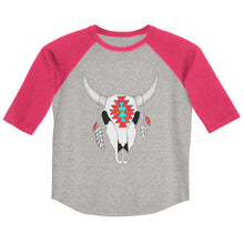 Load image into Gallery viewer, Aztec Skull 3/4 Youth shirt
