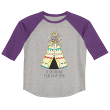 Load image into Gallery viewer, Floral Teepee 3/4 Youth shirt