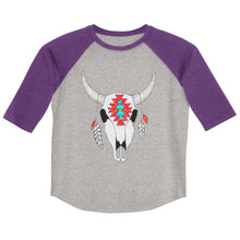 Load image into Gallery viewer, Aztec Skull 3/4 Youth shirt