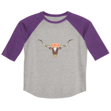 Load image into Gallery viewer, Floral Longhorn - Youth 3/4 shirt