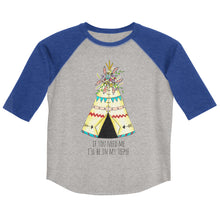 Load image into Gallery viewer, Floral Teepee 3/4 Youth shirt