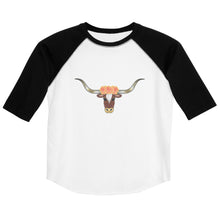 Load image into Gallery viewer, Floral Longhorn - Youth 3/4 shirt