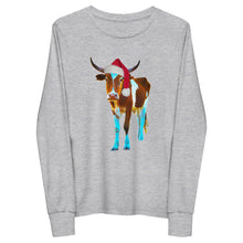 Load image into Gallery viewer, Santa Steer Youth long sleeve tee