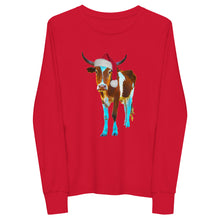 Load image into Gallery viewer, Santa Steer Youth long sleeve tee