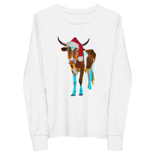 Load image into Gallery viewer, Santa Steer Youth long sleeve tee