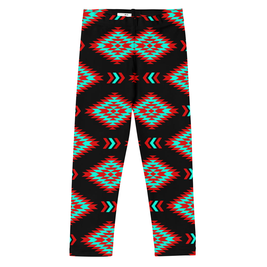 Aztec Turquoise & Red Toddler/Kid's Leggings