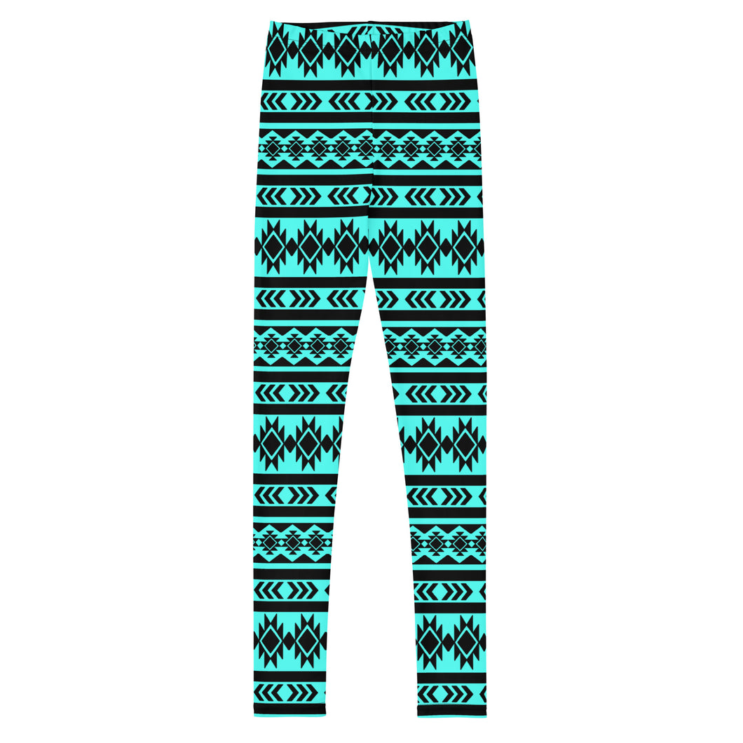 Aztec - Turquoise Youth Leggings