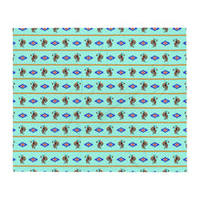Load image into Gallery viewer, Cowboy Bronc Rider Aztec - Turquoise Throw Blanket

