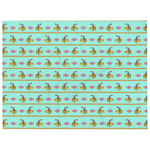 Load image into Gallery viewer, Cowgirl Bronc Rider Aztec - Turquoise Throw Blanket
