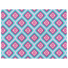 Load image into Gallery viewer, Aztec Multi - Pink &amp; Turquoise Throw Blanket
