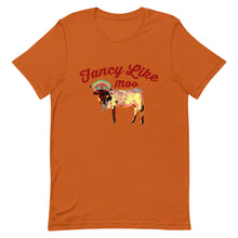 Load image into Gallery viewer, Fancy Like Moo - Maroon Lettering T-shirt
