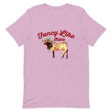 Load image into Gallery viewer, Fancy Like Moo - Maroon Lettering T-shirt
