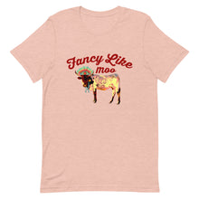 Load image into Gallery viewer, Fancy Like Moo - Maroon Lettering T-shirt
